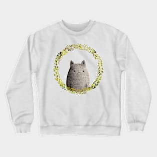 Cat wreath watercolor illustration by shoosh Crewneck Sweatshirt